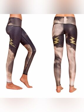 Boho TEEKI Electric Night Lightening Bolt Yoga Leggings Large ⚡️Athletic